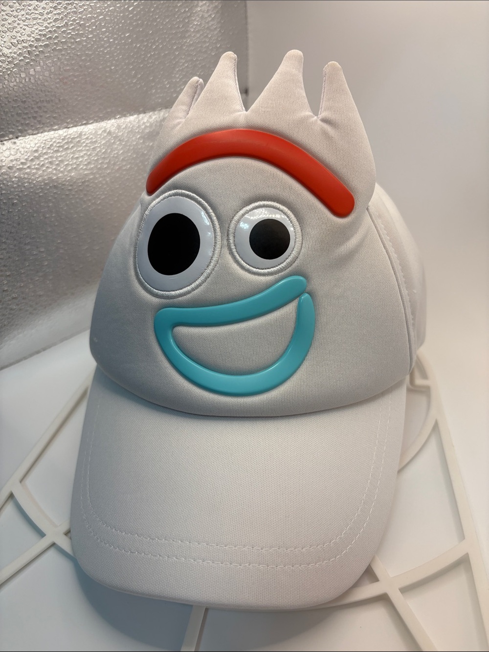 Toy Story Forky Disney White Cap w/Teal Smile and Red Brow